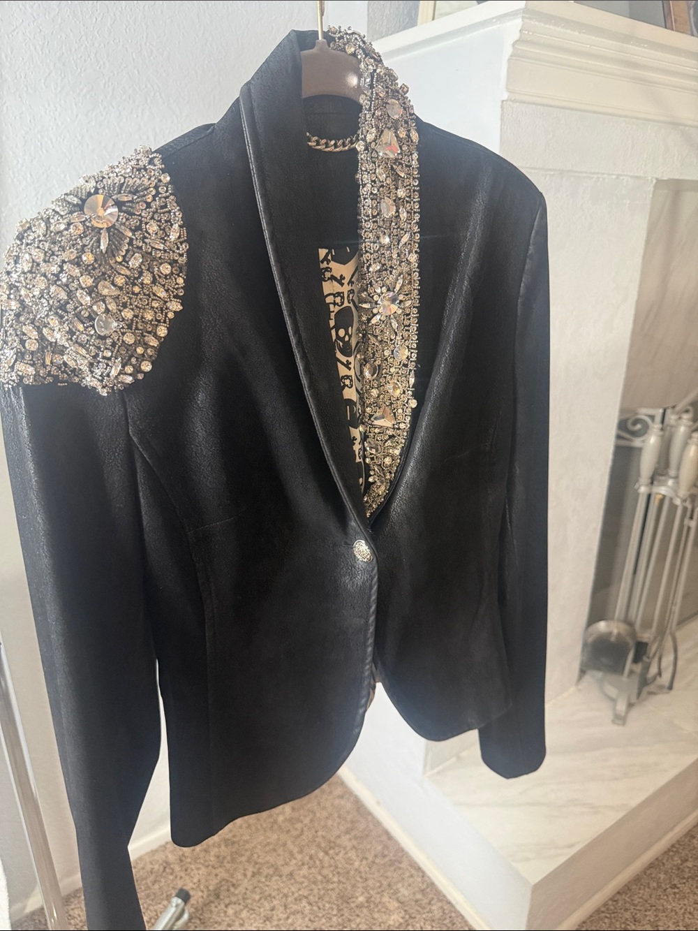 Philipp Plein Couture" Embellished Black Women's Blazer Jacket